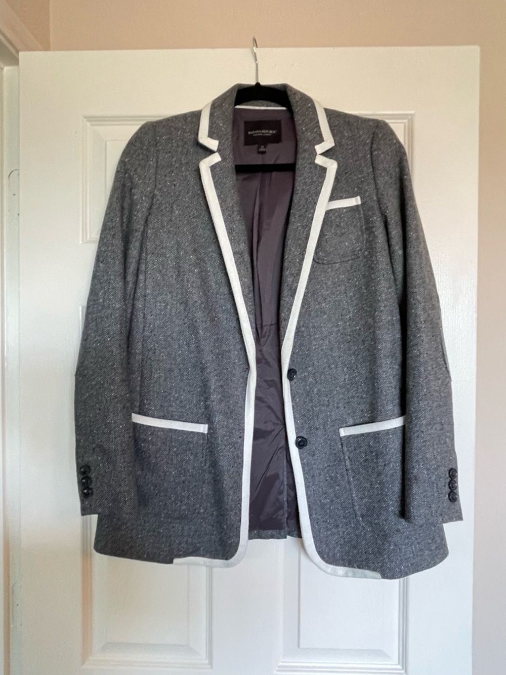 Banana Republic Gray Blazer with White Trim
